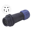 Штекер для кабеля, мужской, SP1311, контакт5, IP68, 4÷6,5 мм, 5A, пайка