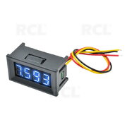 VOLTMETER - MODULE 0.36" LED blue, DC 0-100V, 4 digits, with housing, 3 wires