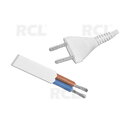 CABLE AC 250V,  2x0.75²mm, 2.5A, white, 3m