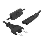 CABLE AC 230V with plug,  black 