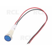LAMPS LED 12V ø10mm blue, with 200mm leads