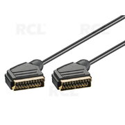 CABLE SCART-SCART 21pin, ø7mm, gold-plated, 1.5m