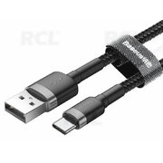 КАБЕЛЬ 2.0 USB A <-> USB-C (Type C) 2м, оплетка черная, Baseus CATKLF-CG1