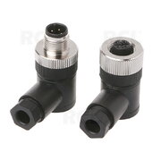 CONNECTOR for sensor M12 4pin, angled, Male+Female set