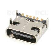 Lizdas USB 3.1 C-type, SMT kampu 90°, 6pin