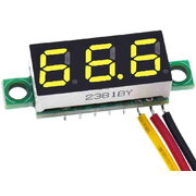 VOLTMETER - MODULE 0.28" DC 0-100V, yellow, 3 wires