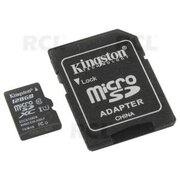 ATMINTIES kortelė mikro SD 128GB+SDadapt KINGSTON Canvas Select Class10 UHS