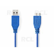 COMPUTER CABLE USB 3.2 A(K)-microUSB B(K), 0.5m, 5Gpps dual power SuperSpeed