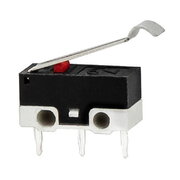MICROSWITCH ON-(ON), 1A/125VAC, 12.8x6.5x5.8mm with roller simuliation lever