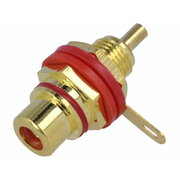 SOCKET RCA Panel mounting, red