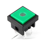 MICROSWITCH ON 12V 0.05A square 10mm green with LED