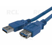 KABELIS USB 3.0 prailginimo 1.8m, 5GBb/s, mėlynas